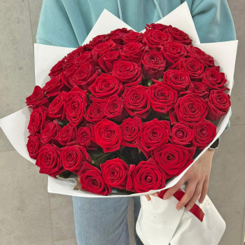 Букет из 51 красной розы 50 см