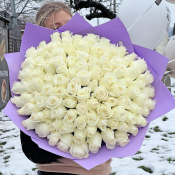 Букет из 101 белых  роз